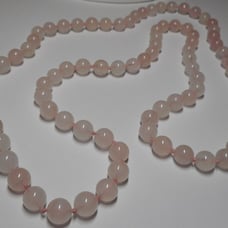 Necklace 31-inch Rose Natural Pink Quartz Bead Strand