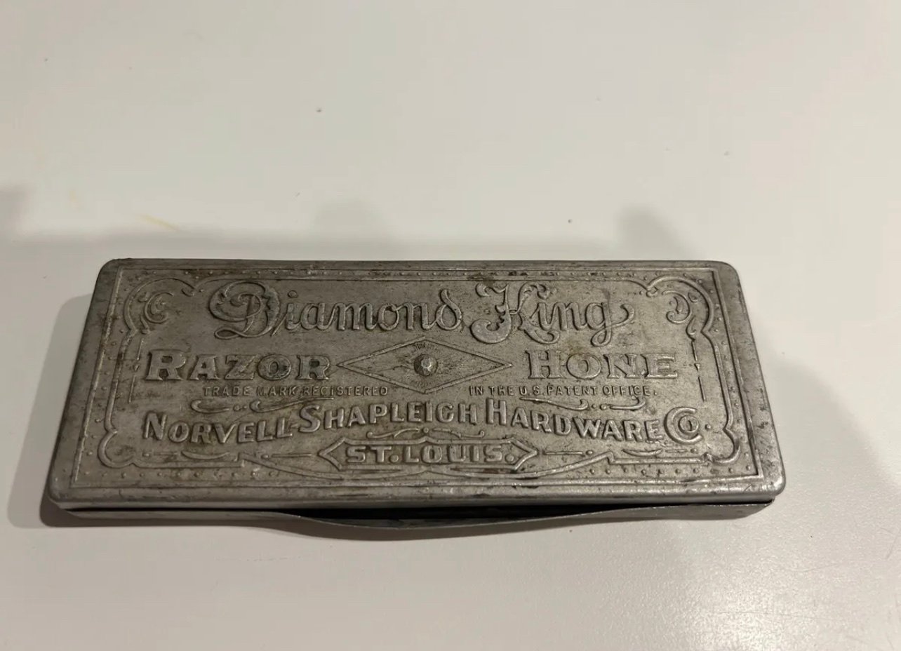 Antique Diamond King Razor Hone For Shapleich Hardware Co St Louis Silver-tone