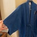 H.S.K. Creations Hisako Koga Patchwork Artsy Denim Kimono Blue Jacket Size Small