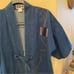 H.S.K. Creations Hisako Koga Patchwork Artsy Denim Kimono Blue Jacket Size Small