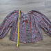 Ulla Johnson Red Blue Floral Print Deetra Silk Peasant Blouse Size 6
