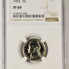 1955 Jefferson Nickel HIGH GRADE! NGC GEM PROOF 69.