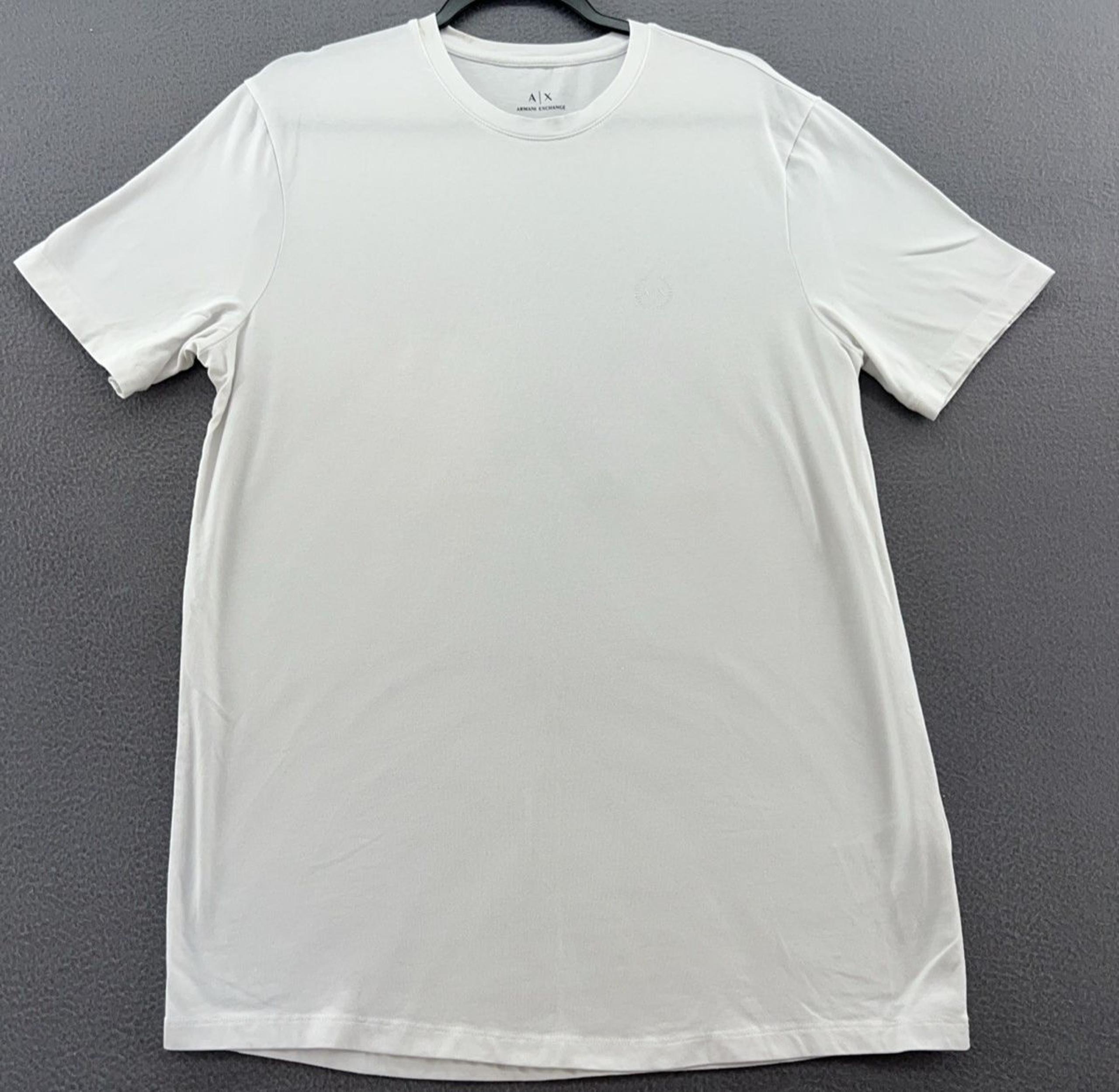 Armani Exchange Shirt Mens Size L White Short Sleeves Crew Neck Tee