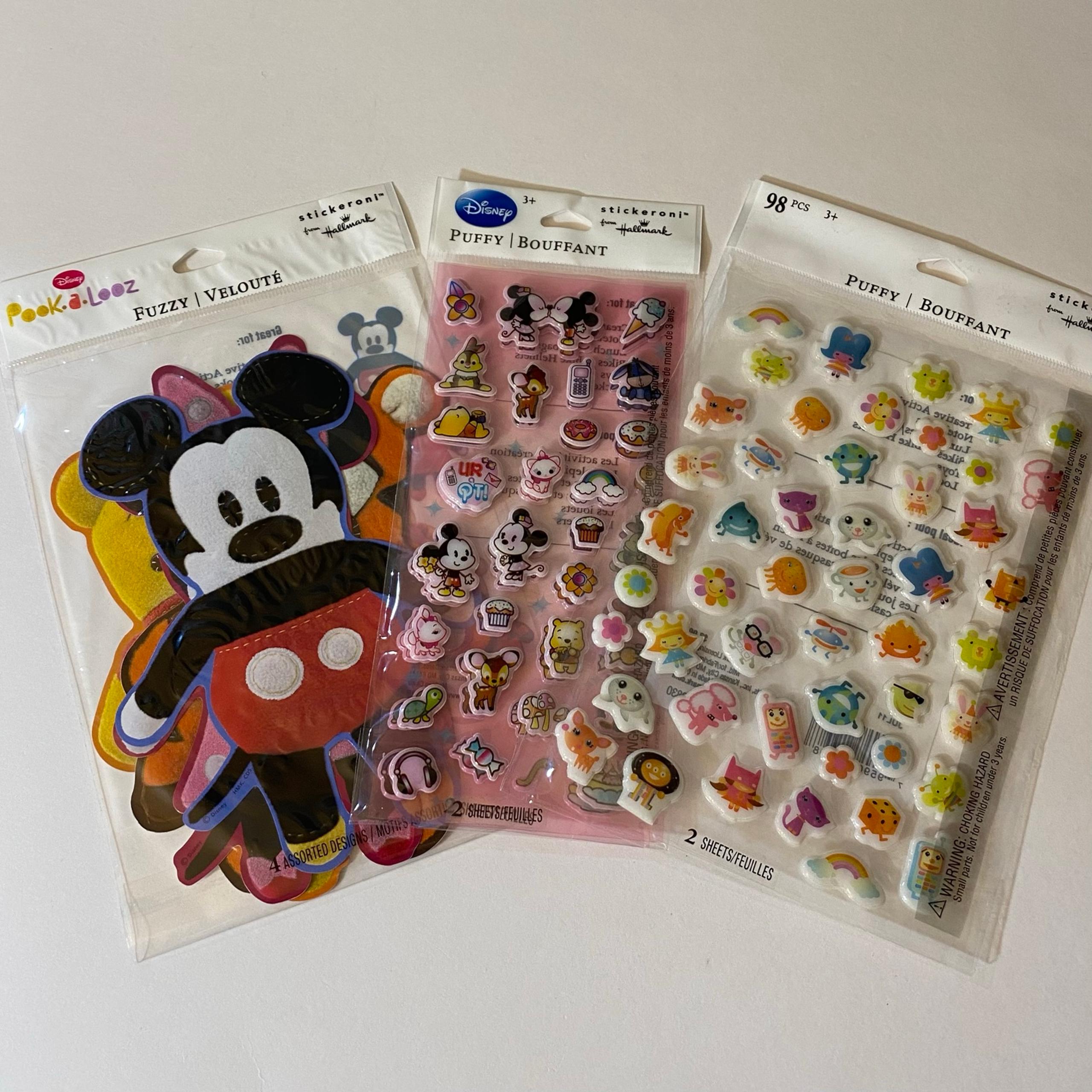 Hallmark 2010 & 2011 Disney Fuzzy Pook A Looz & Puffy Stickers