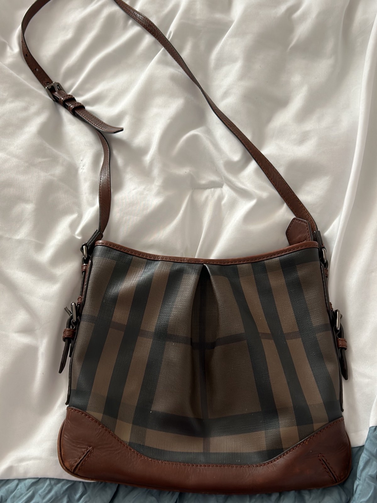 Burberry Brown Canvas, Leather Crossbody