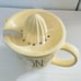 Rae Dunn LEMON Yellow 2 Piece Ceramic Juicer Set with Black LL Letters Kitchen