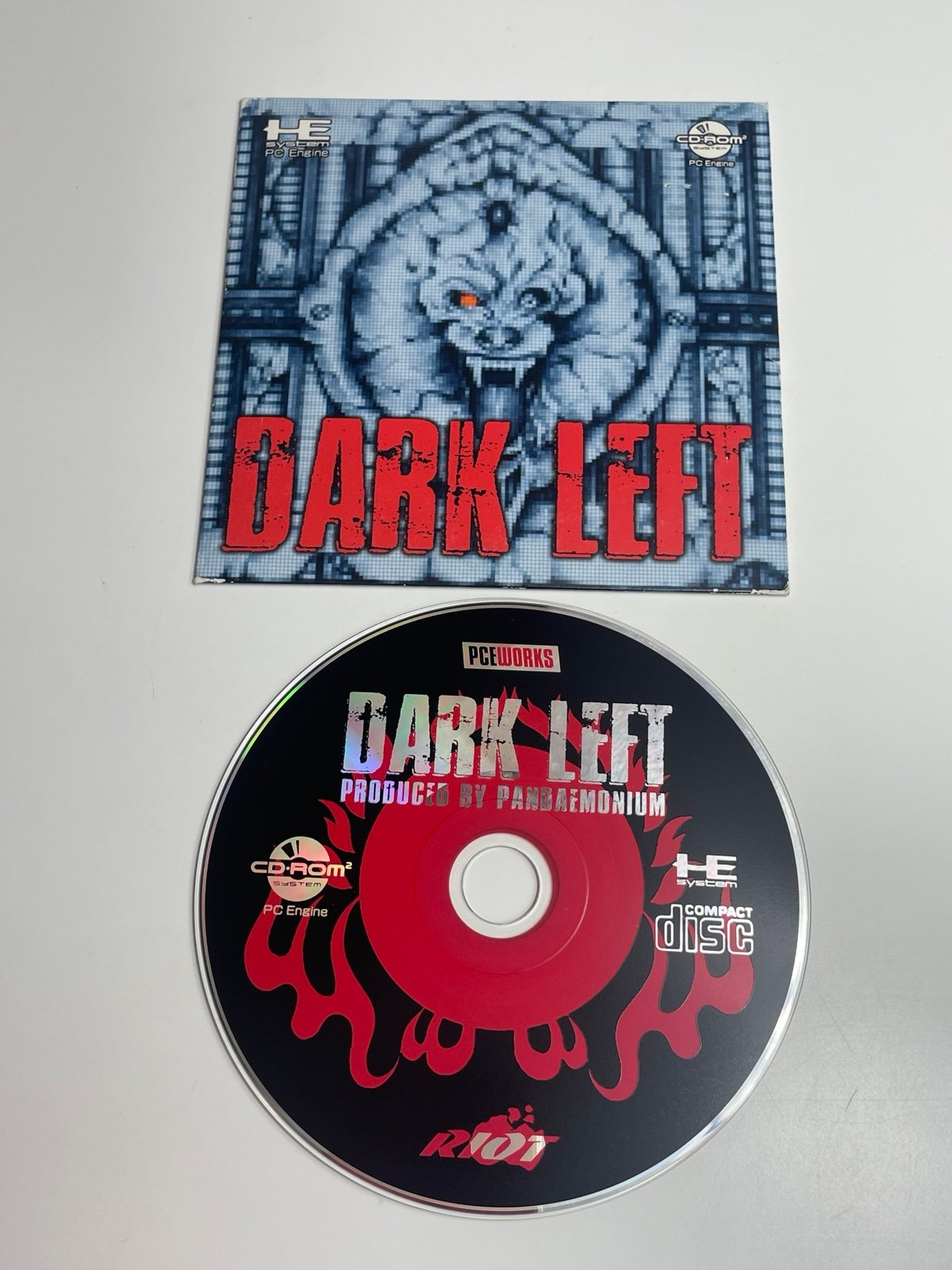 Dark Left PC Engine Cd w Slipcover Rare NFR version Mint