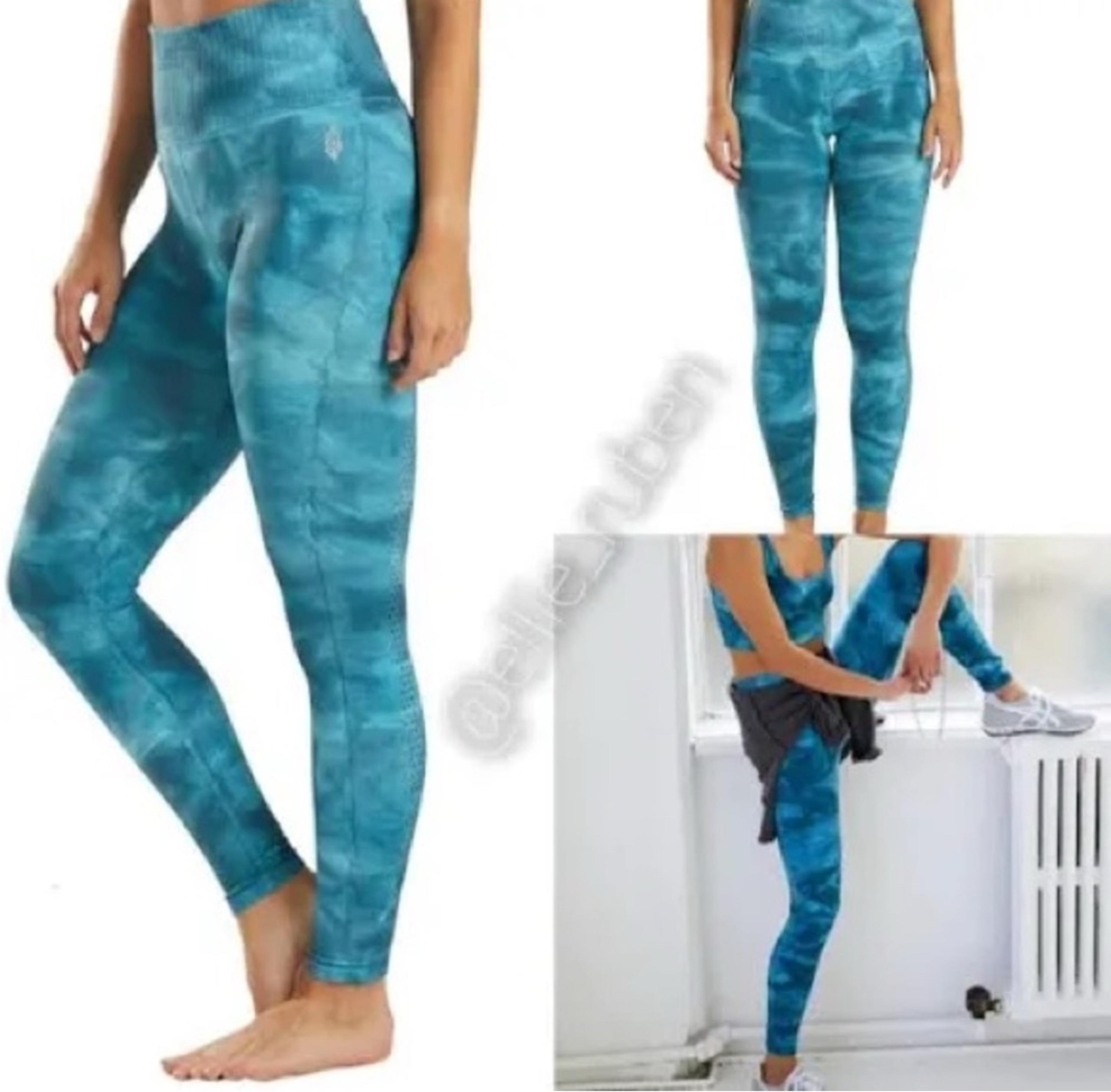 Free people movement good karma Blue tie dye leggings athletic loungewear yoga