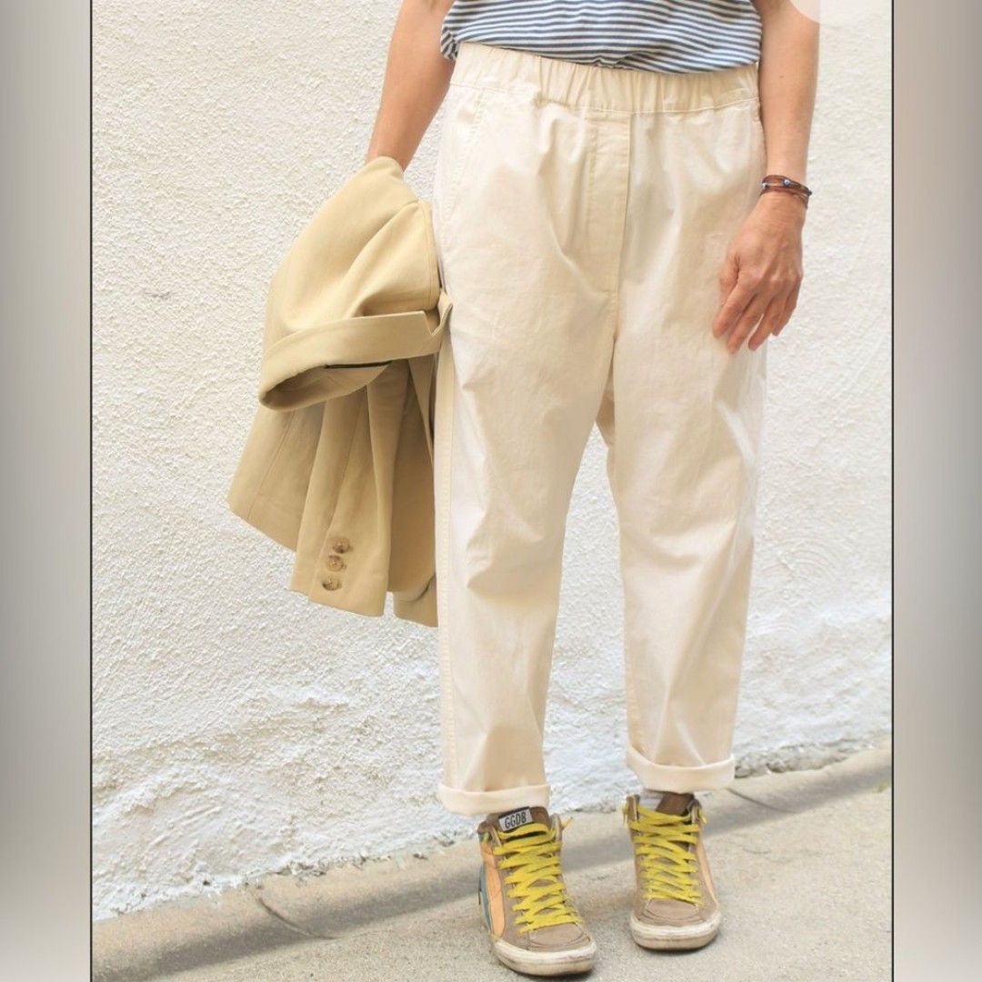 Nili Lotan Casablanca Pants Drop Crotch Harem Cropped Cotton Size Large