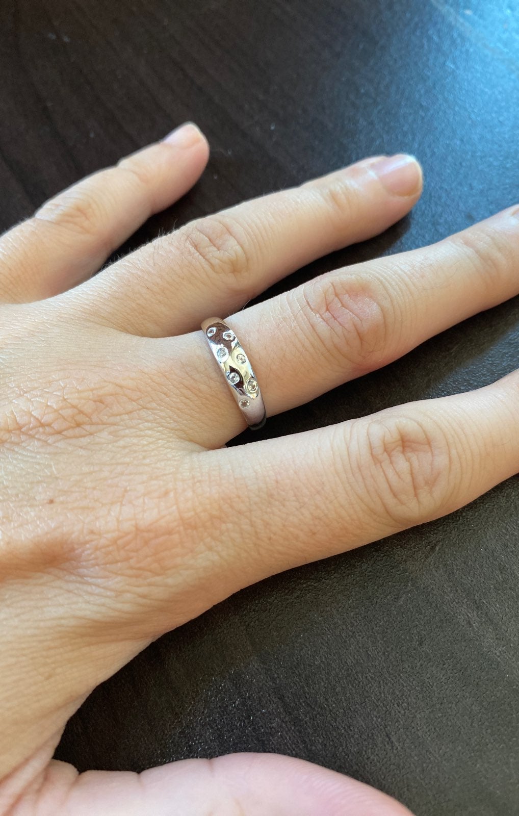 White sapphire white gold ring