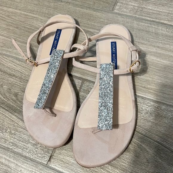 stuart weitzman black flat sandals
