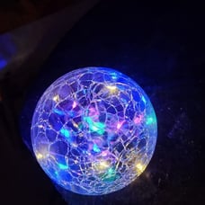 2 Pack Garden Solar Lights Outdoor Decorative, 50 LED Colored Cracked Glass