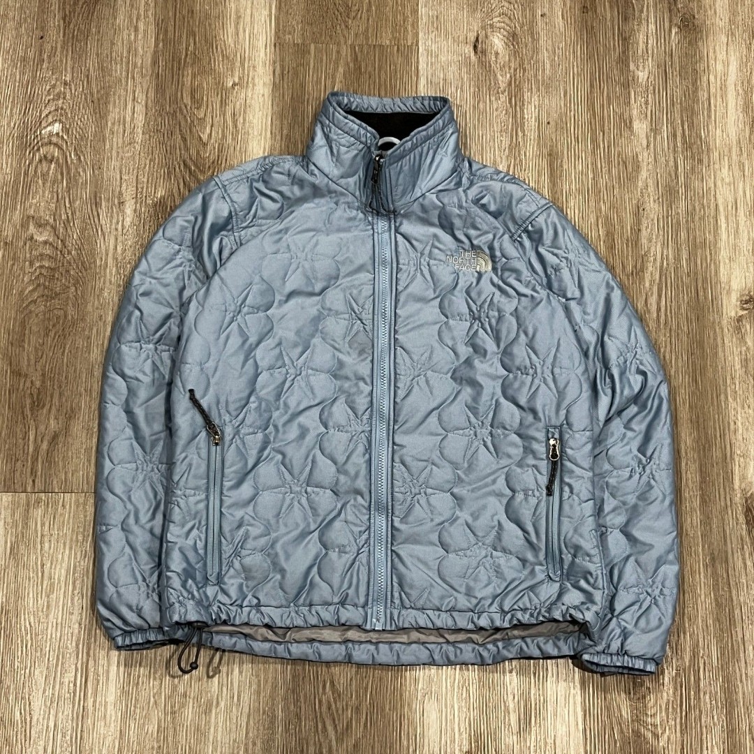 The North Face Full Zip Lightweight Puffer Jacket Women’s Sz Medium Blue - Stars