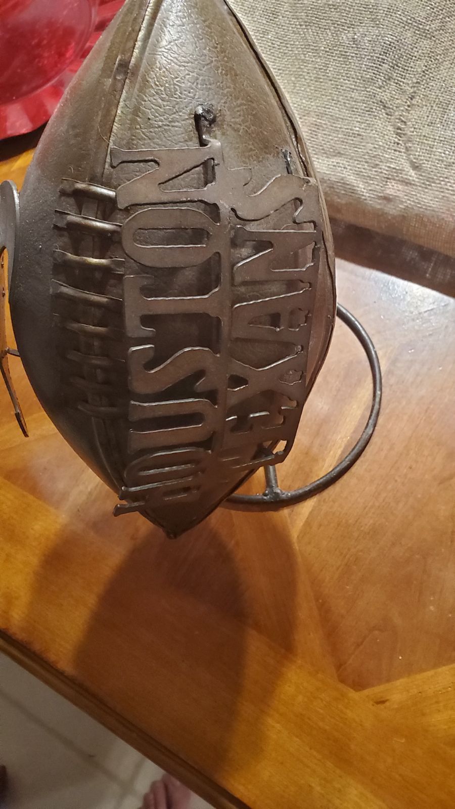 Houston Texans welded football stand