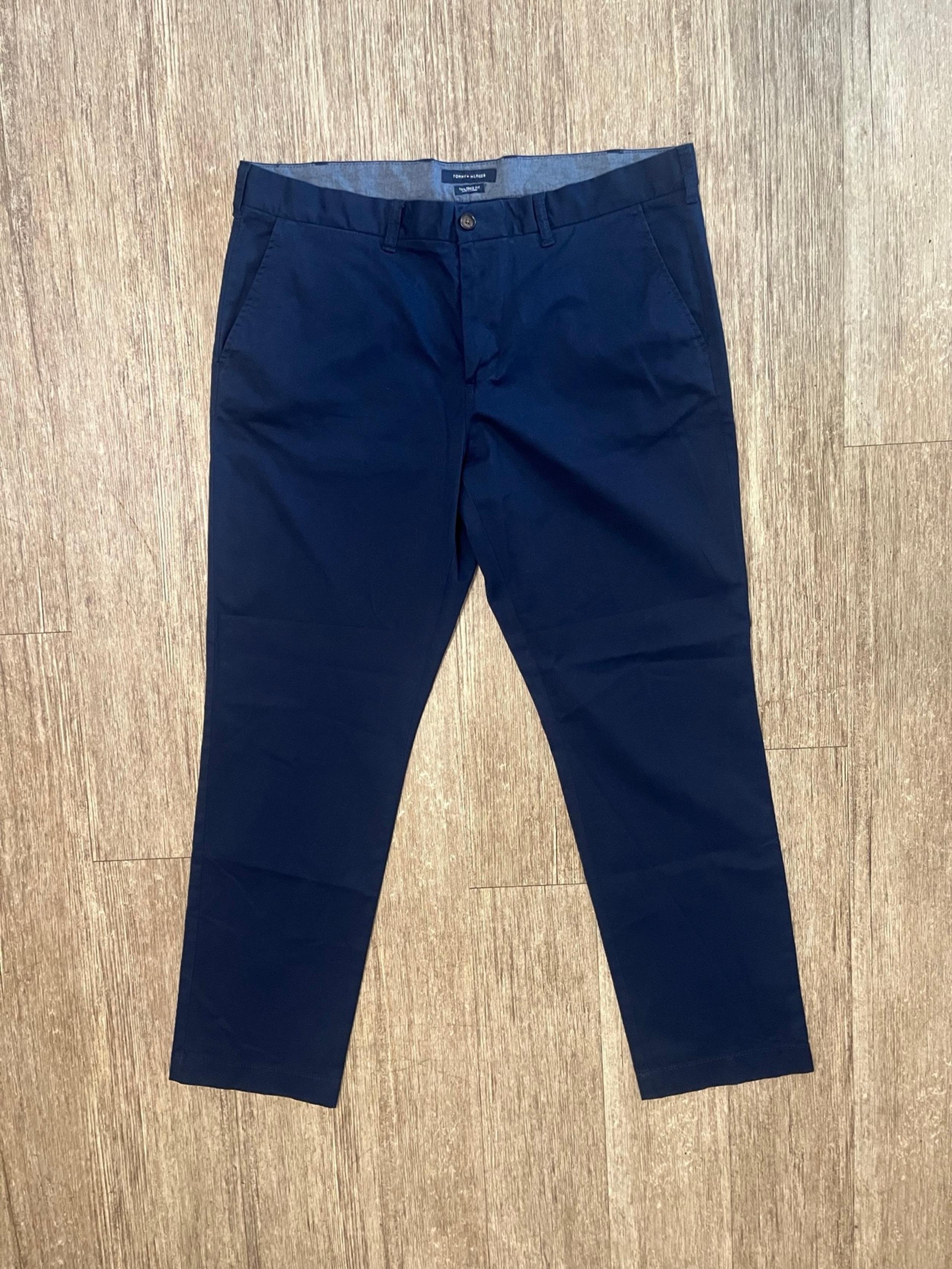 Tommy Hilfiger Pants Mens Blue Chino Tailored Fit Casual - Size 38x32
