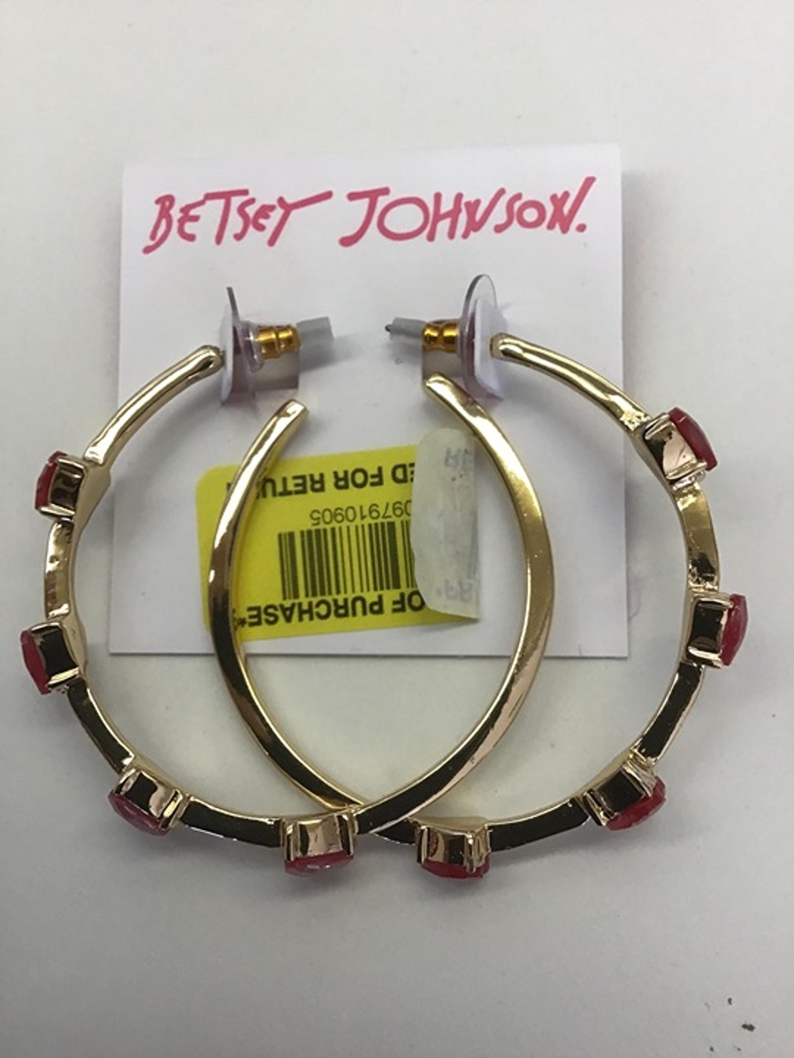 Betsey Johnson New Red Heart Hoop Earrings