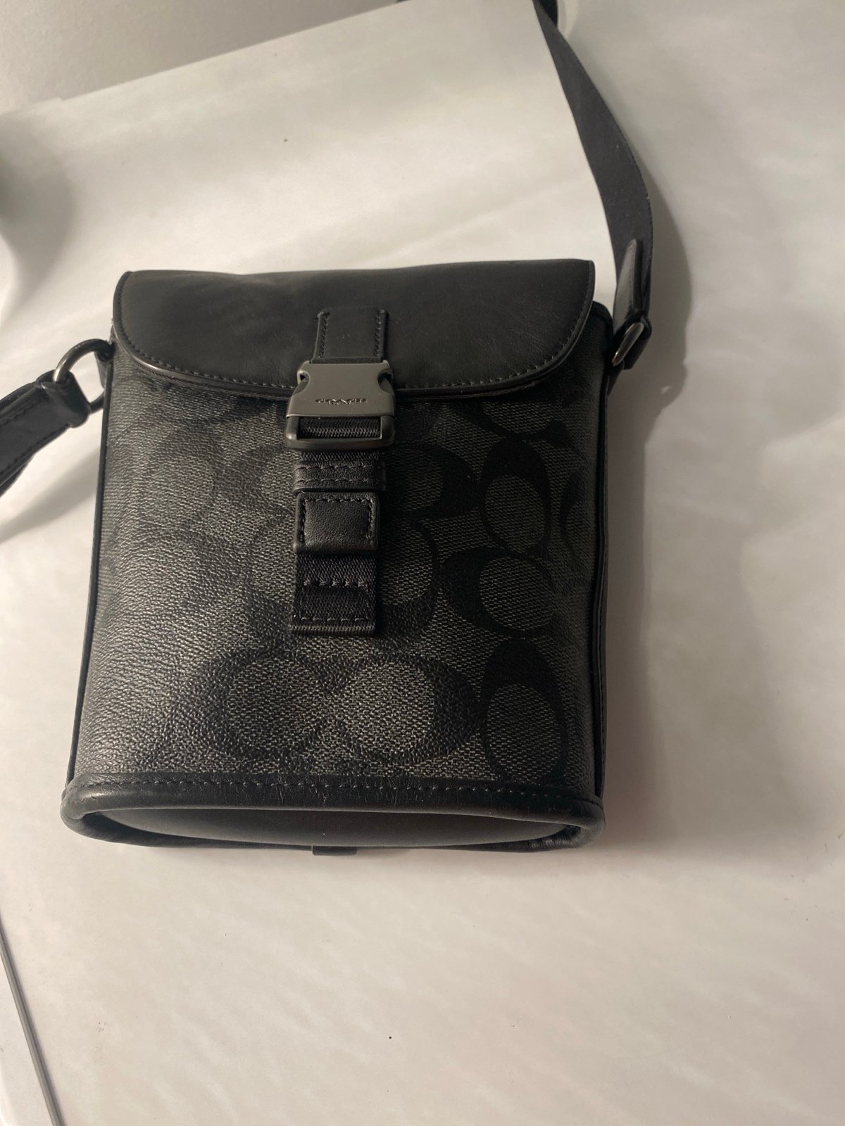 Coach Crossbody Track Small Flap Crossbody In Signature Canvas. Lot15