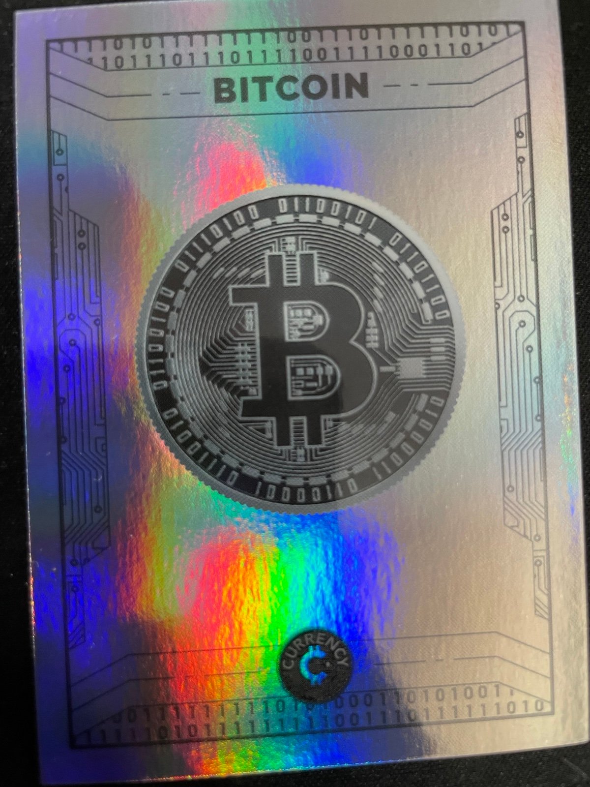Cryptocurrency secret rare trading card