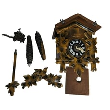 Vintage German Schneider Black Forest Wood Cuckoo Clock For Parts