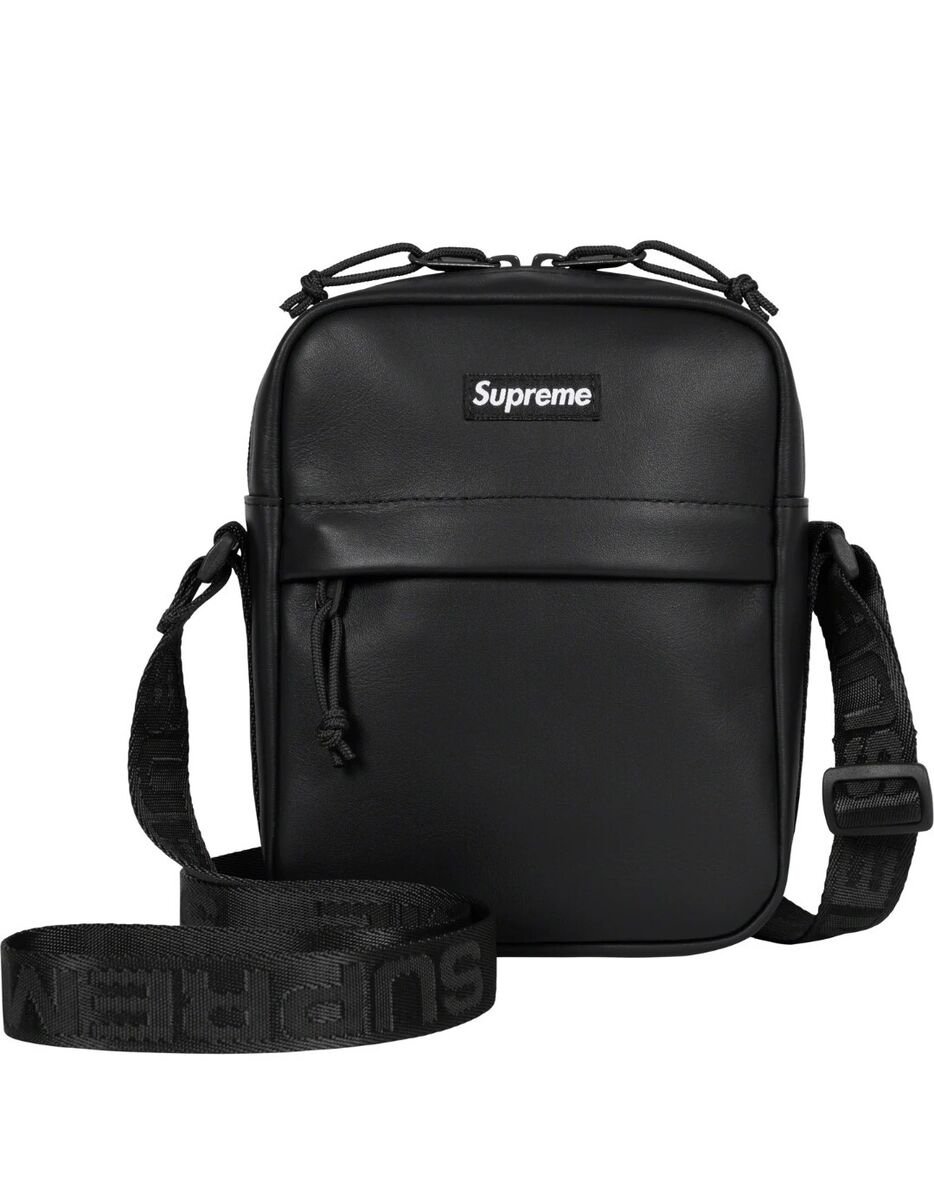 Supreme Leather Shoulder Bag. Black. Brand New. FW23