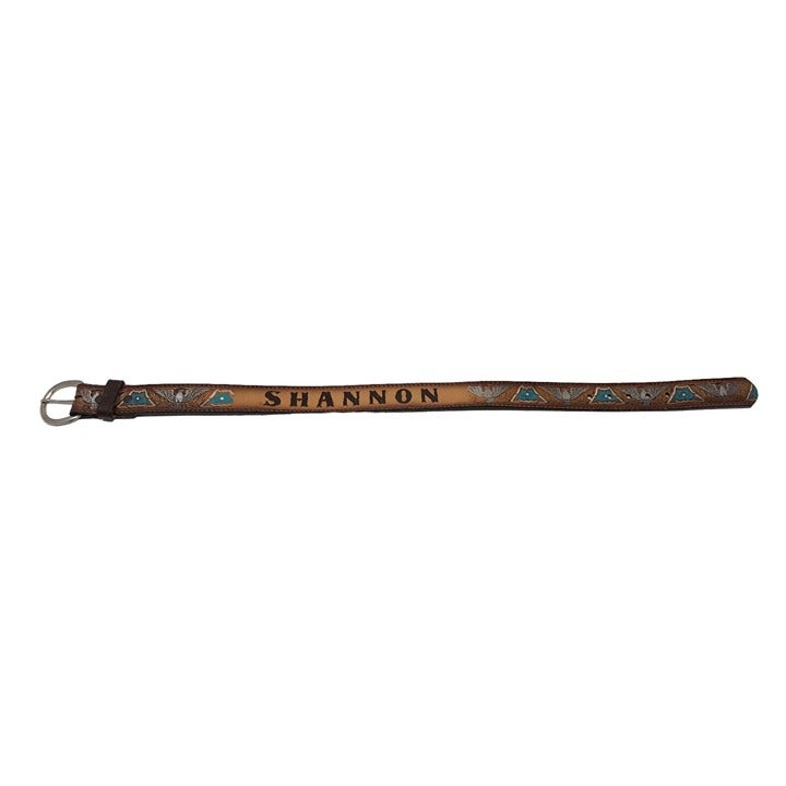 ' Shannon ' Name Engraved Toddler Kid Mallory Western Cowgirl Farm Belt Size 22