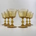 Vintage Lenox Handblown Glass Wine Goblet Water Glasses Footed Cordial Amber 6