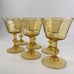 Vintage Lenox Handblown Glass Wine Goblet Water Glasses Footed Cordial Amber 6