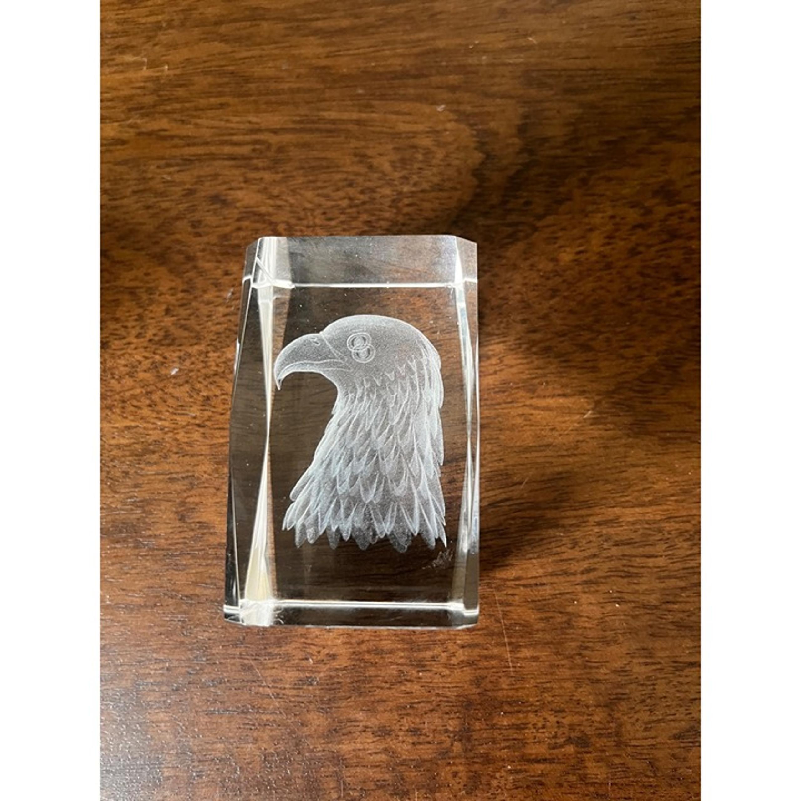 American Bald Eagle Laser Crystal Paperweight USA America