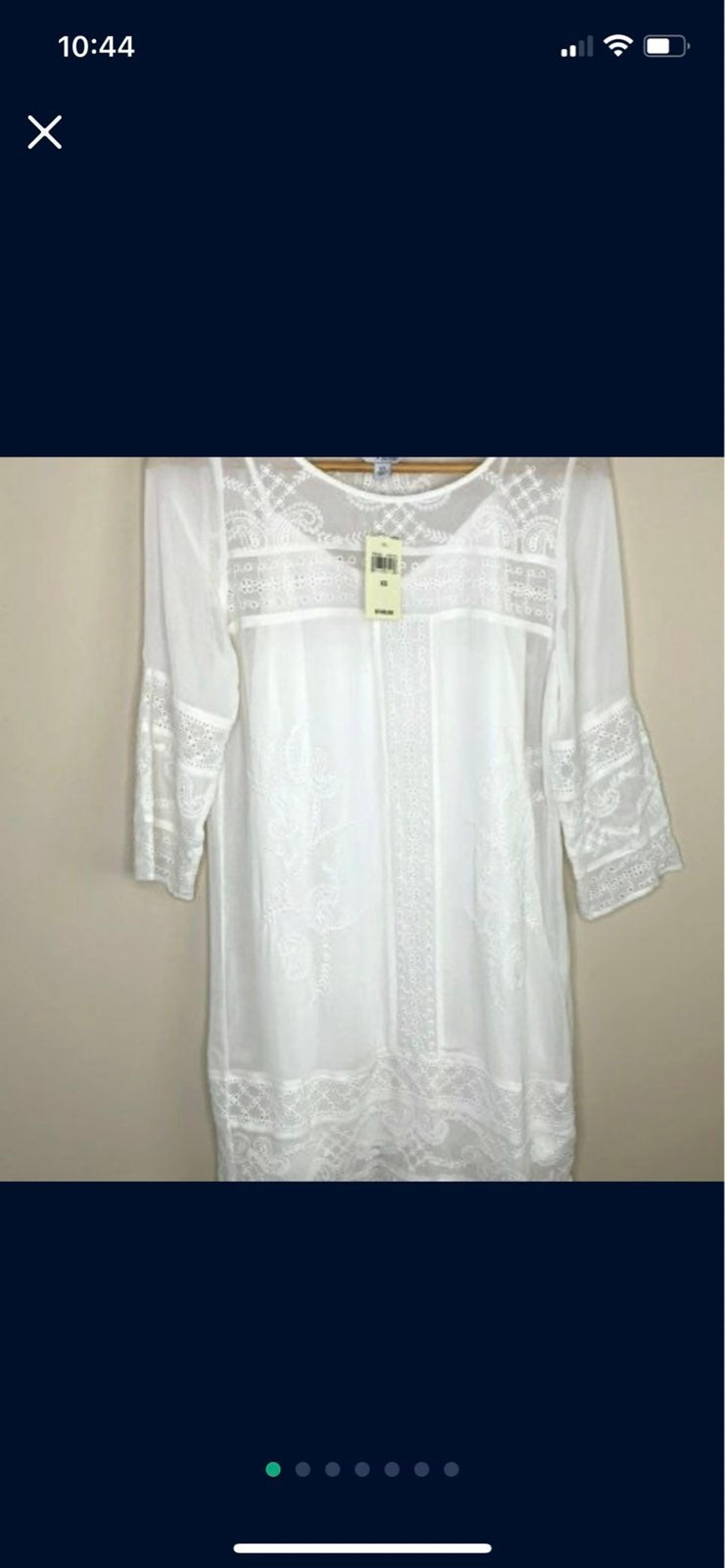 Women M Lucky Brand White Eyelet Dress