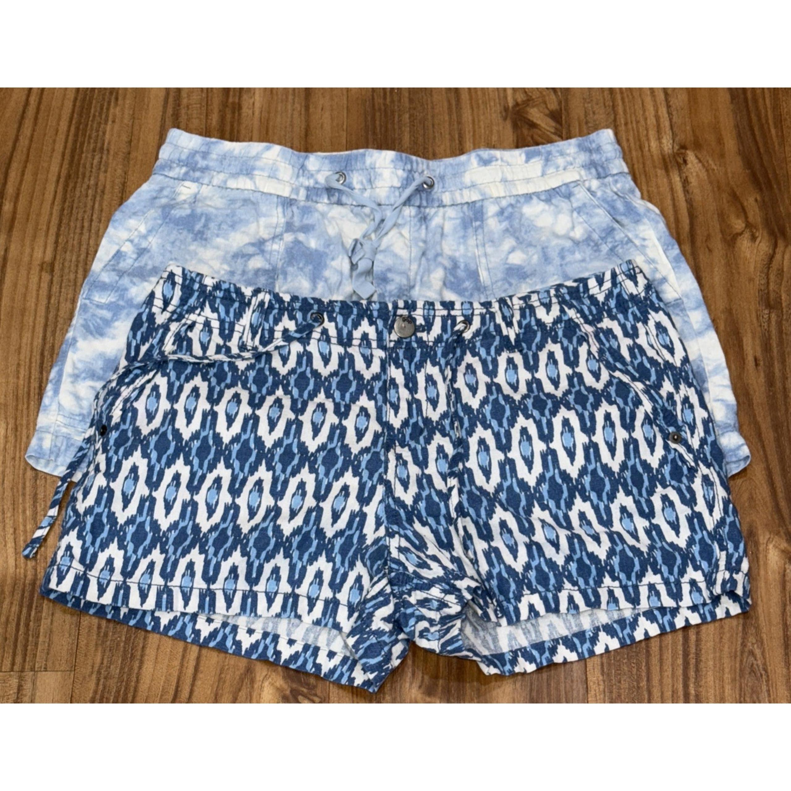 Gap Women Athletic Casual Mini Shorts Small Size 6 Blue Pattern -LOT OF 2-