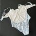 NWT Victoria's Secret L 36B/36C MONOKINI ONE-PIECE WHITE Blue Rose WICKED