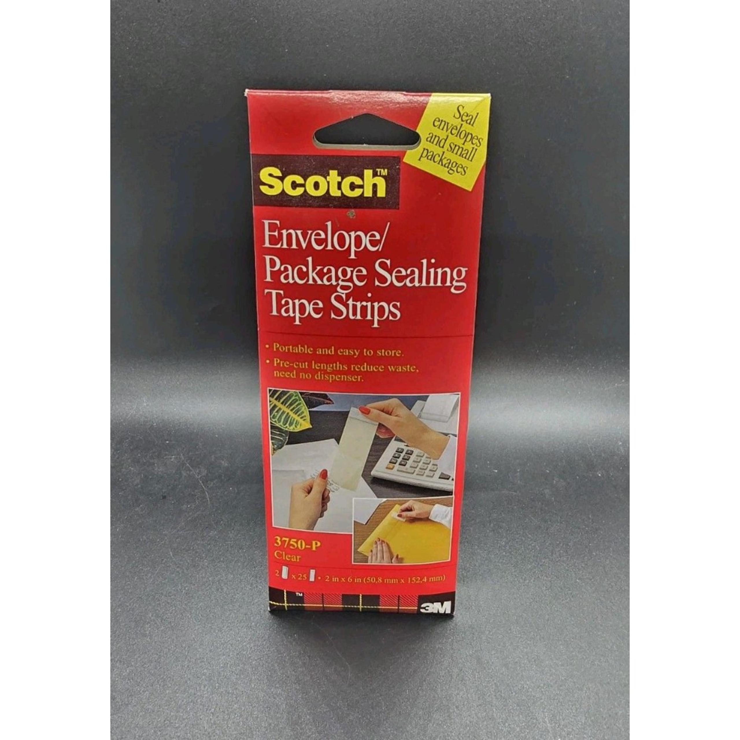 Scotch Envelope/Package Sealing Tape Strips 2" x 6" Clear 50/Pack 3750P2CR