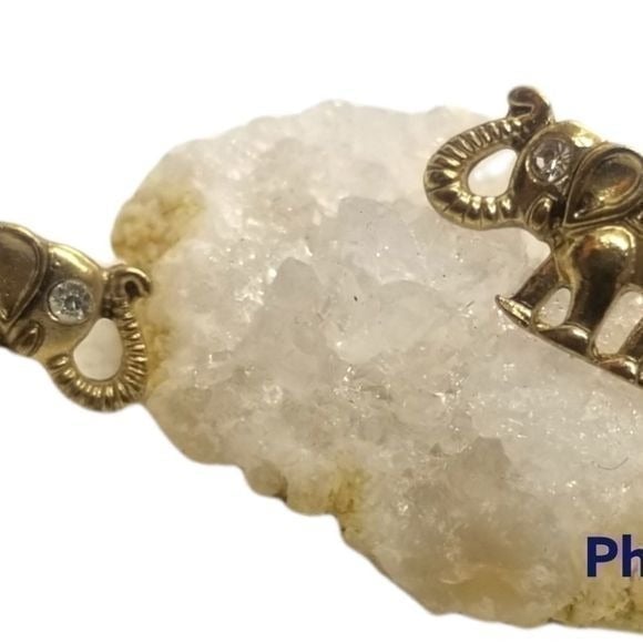 Antiquity styled elephant boho earrings w crystal eyes