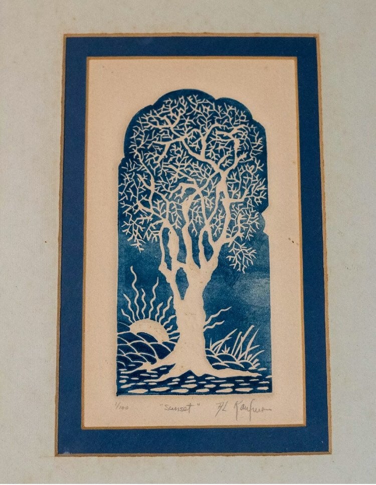 SUNSET TREE LIMITED EDITION INTAGLIO E