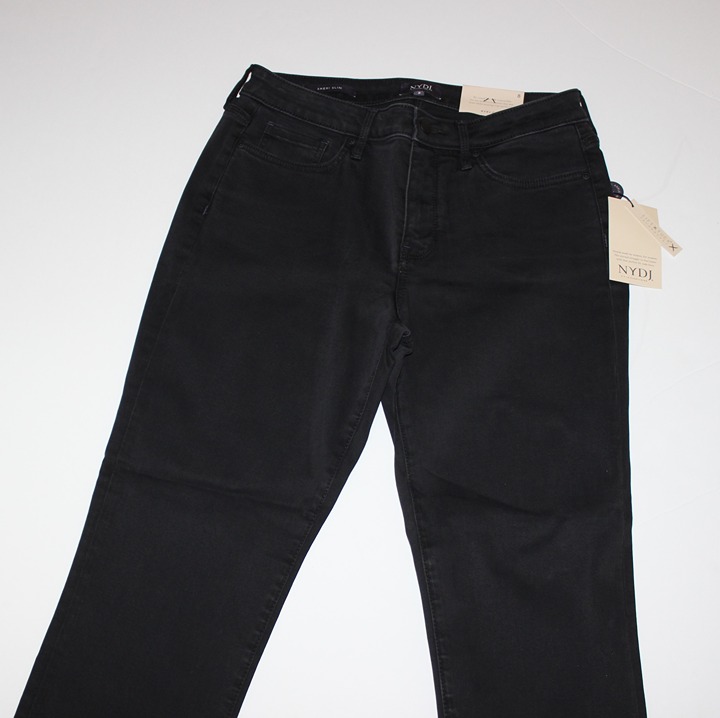 NYDJ SHERI TRINITY BLACK SLIM ANKLE CUFF JEANS SZ 18