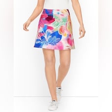 NEW T By Talbots Watercolor Floral Golf Activewear Skort Size Medium Petite
