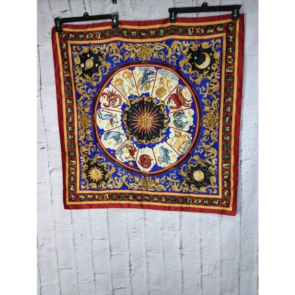 Vintage Avon 'Sign of the Stars' Astrological Zodiac 34x34 Sq Scarf Made in Ital