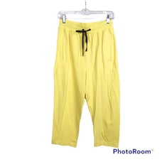 Koral bright yellow cropped sweat pants straight leg nwot