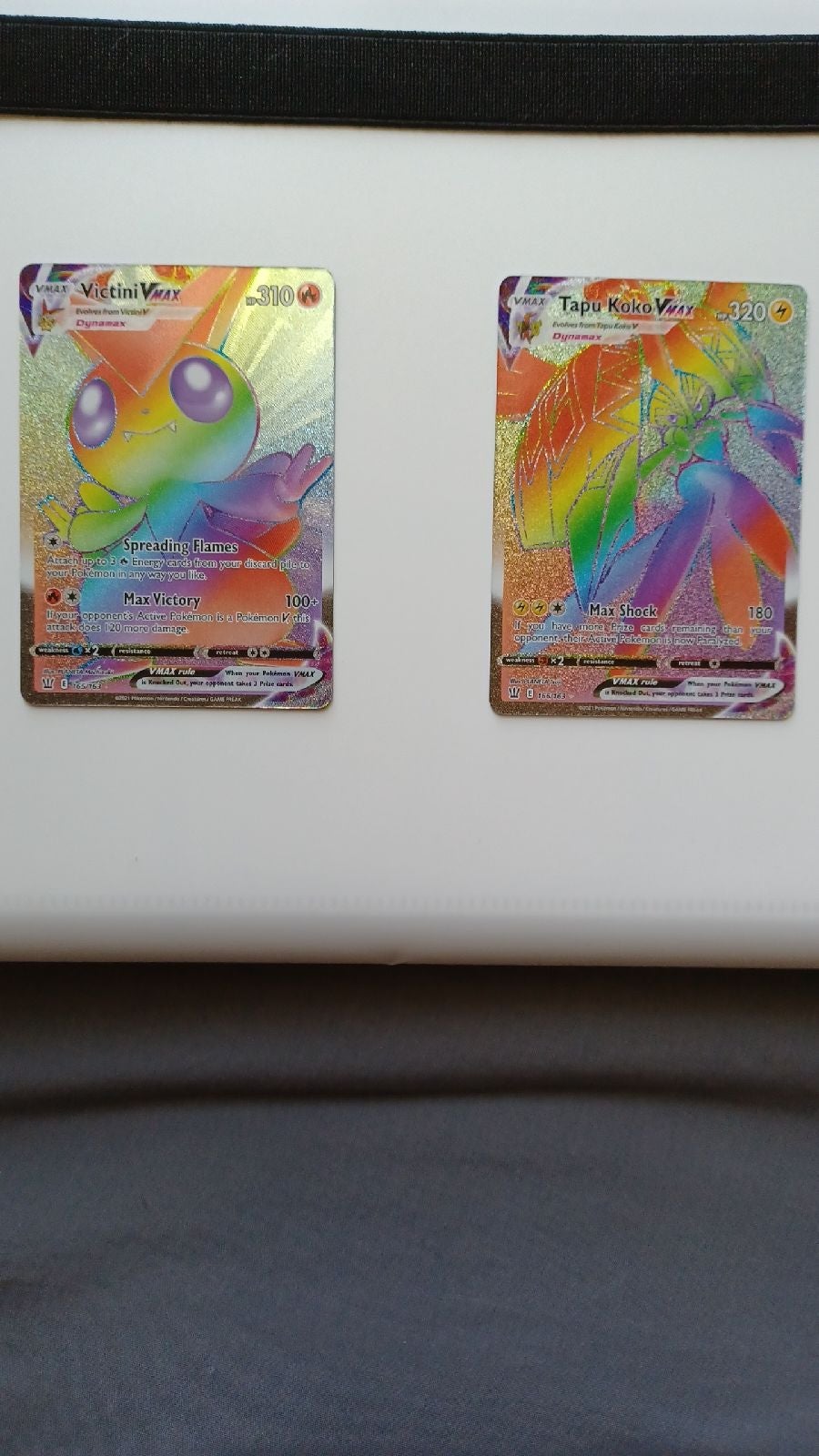 Rainbow Pokemon cards Victini Vmax & Tap