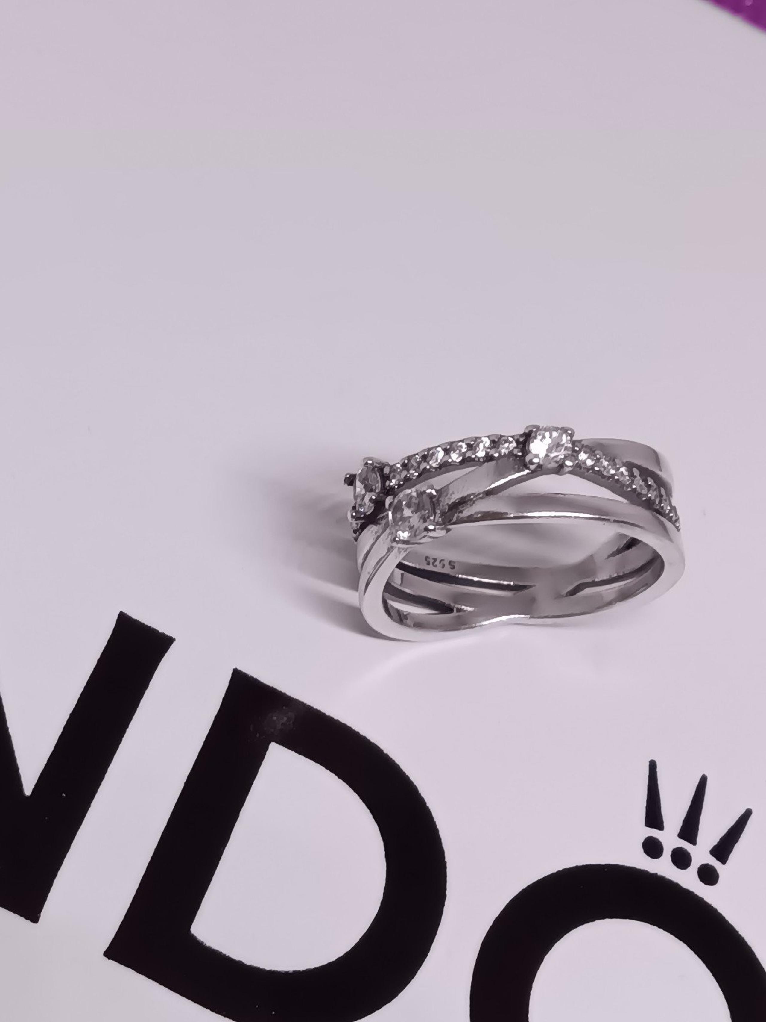 Pandora Moments "925 Silver Crown Zircon ring for women size 7 / 54