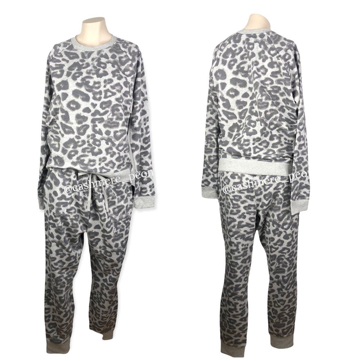 Lucky Brand Leopard Cheetah Sweatshirt Sweatpants Set