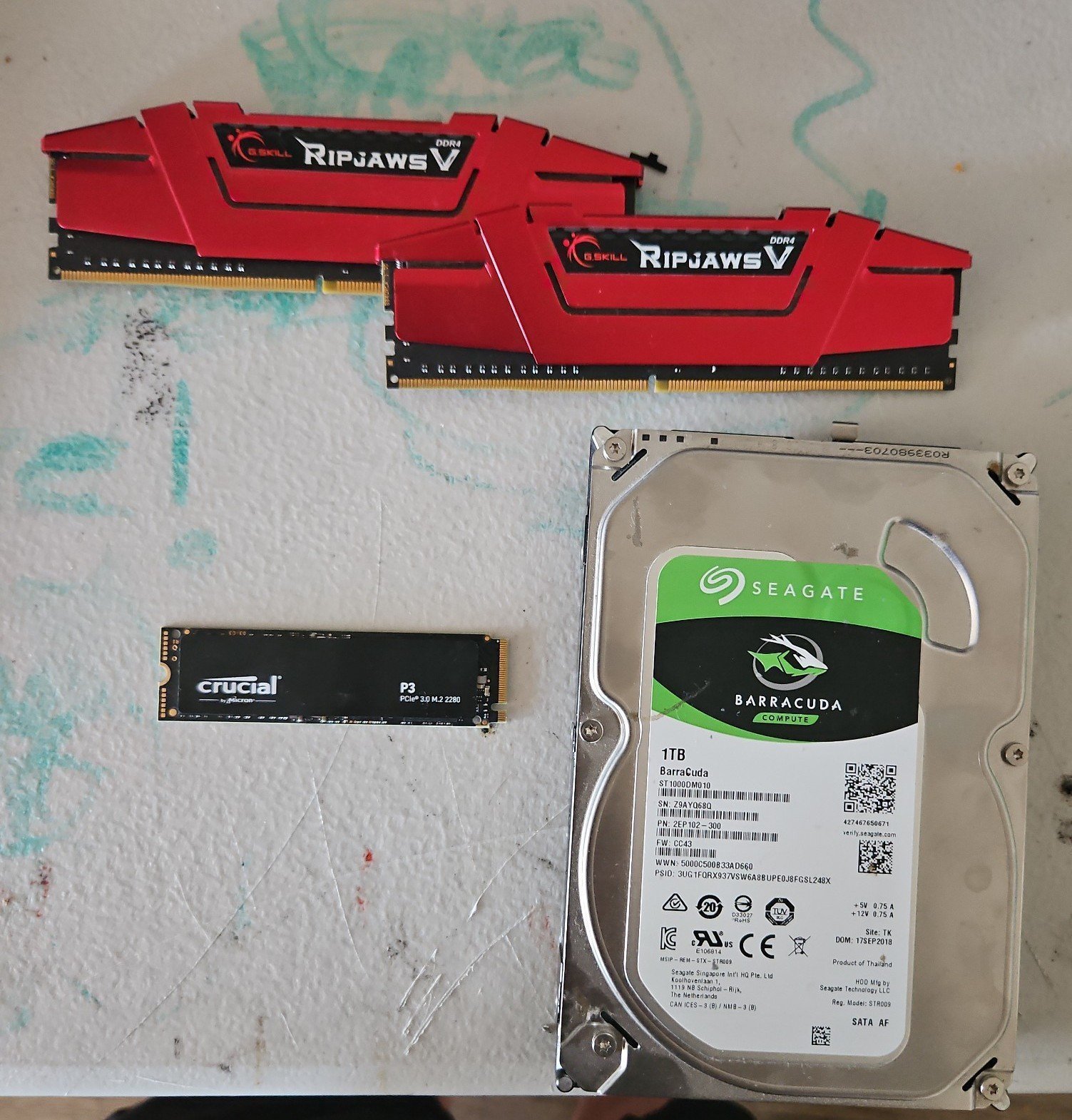 DDR4 RAM 16gb, 1tb hdd and 1tb ssd