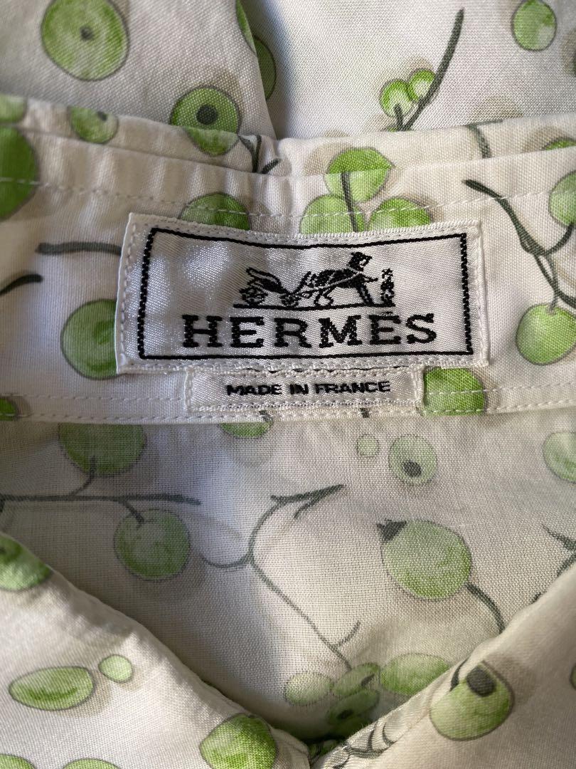 【HERMES ARCHIVE】CIRCLES SHIRTS Ermekl Neck T-shirt Embroidered Yellow Men's Short Sleeve