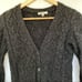 MADEWELL Diamonstitch Cardigan Cable Knit Black Wool Blend XS