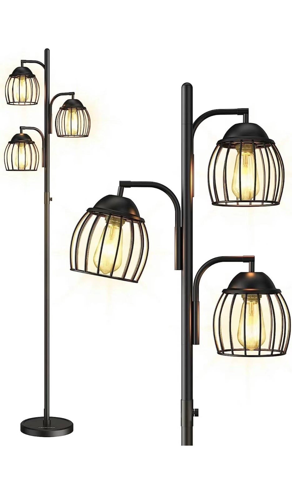 Floor Lamp, Industrial Floor Lamps for Living Room with 90° Adjustable Lamp Head