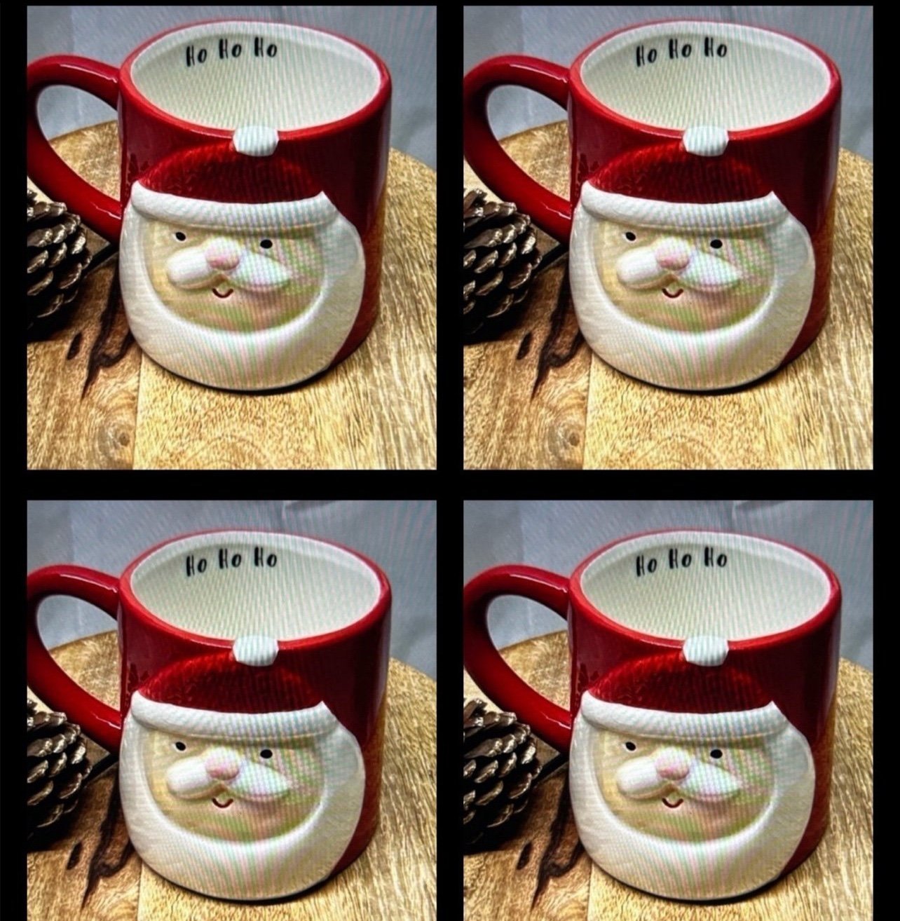 Bundle of vintage Santa mugs lot new