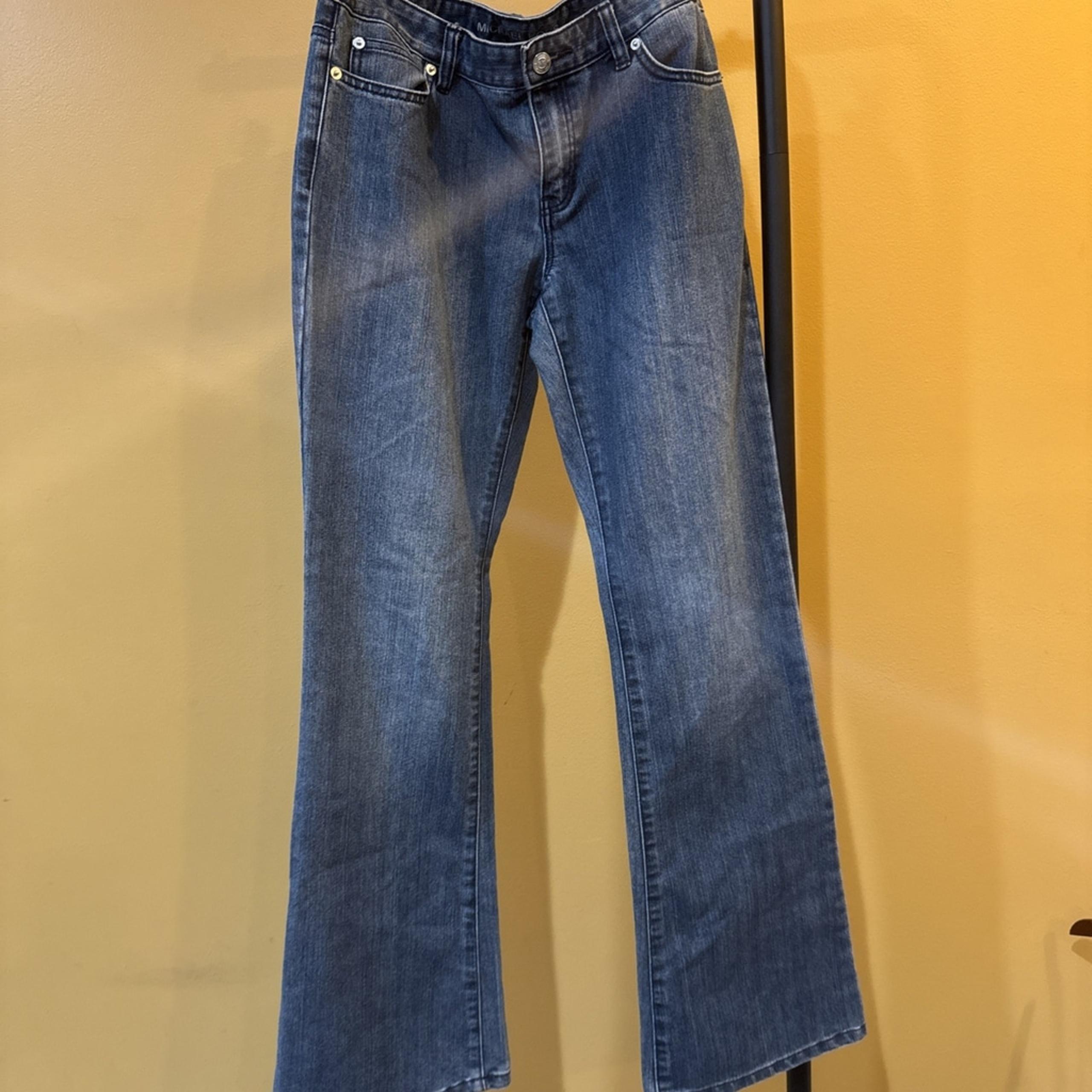 Michael Kors Womens 5 Pocket Jeans Sz 2 Dark Wash Blue Wide Leg Size 6