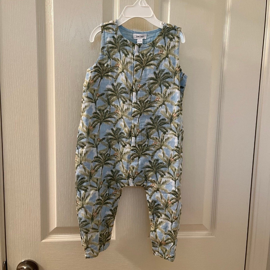 Angel Dear Palm Tree Jumpsuit Romper Muslin Cotton Boys Size 12-18 Months NWT