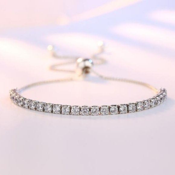 NEW Stamped 925/18K Tennis Net Bracelet