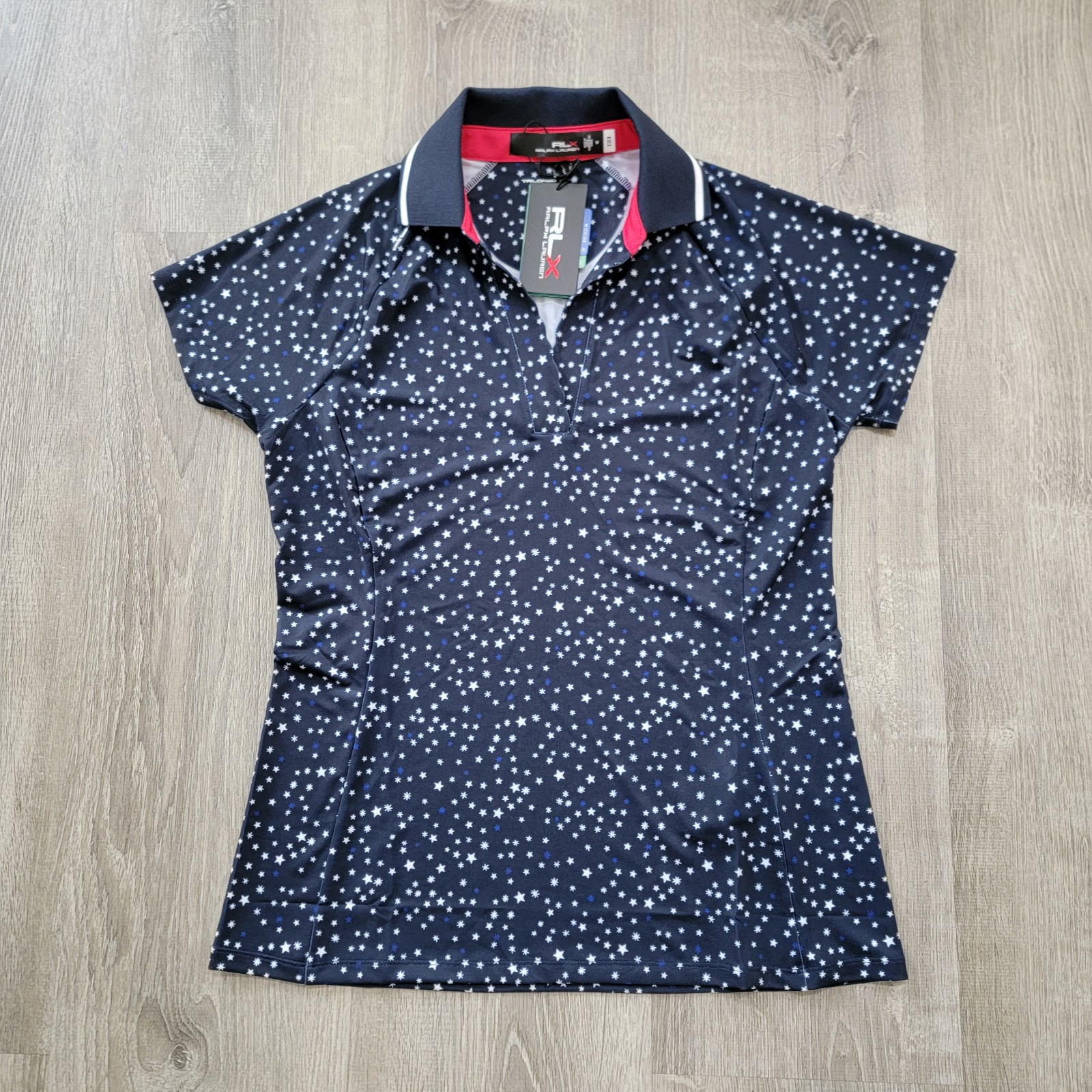 BRAND NEW Ralph Lauren RLX Golf Placket Star Short Sleeve Polo Women's Size Med